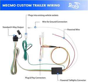 رباط سلكي مقطورة مكون من 4 سنون لسيارة T-oyota Sienna 2015-2020 باستثناء SE موصل على شكل T لجانب السيارة رباعي القطب سلك توصيل مقطورة - Product Image 2