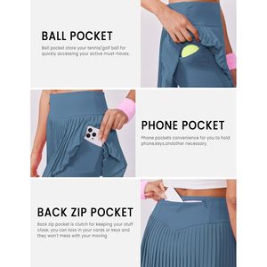 Falda de Tenis Plisada FOXA para Mujer, Falda Deportiva de Cintura Alta con Bolsillos para Shorts, Ideal para Golf, Entrenamiento y Pickleball - Product Image 4