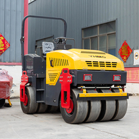 Compacteur de sol pour route en asphalte, petit rouleau vibratoire à double roue en caoutchouc, rouleau de chantier pour route, livraison gratuite