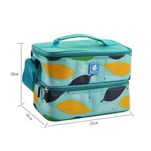 กระเป๋าเก็บความร้อนสีตัดกันแบบหนาพิเศษ ขายดี สำหรับโรงเรียน สำนักงาน ปิกนิกกลางแจ้ง ชุดกล่องอาหารกลางวัน พร้อมกระเป๋าเก็บความเย็นสำหรับเด็ก - Product Image 3