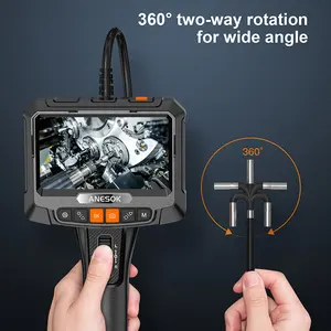 360 Degree Rotation 4.5 Inch IPS Aircraft Engine Borescopes 6mm Waterproof Snake Bending Endoscope Articulating Video Borescope