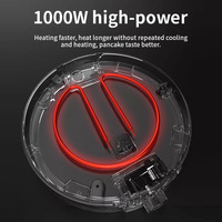 Machine professionnelle de fabrication de crêpes à revêtement antiadhésif en aluminium 1000W personnalisée pour crêpes de 12 pouces