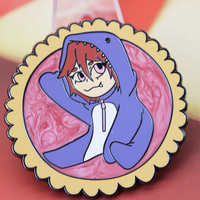 Épinglette en métal personnalisée au design de dessin animé, style mignon, émail dur, couleur nacrée avec motif tourbillon