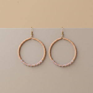 Circle Design Gold-Plated Bohemian Style Hoop <b>Earrings</b> with Glass Beads Dangle <b>earring</b> Design Diamond Pearl for Women's Gifts - Product Image 2