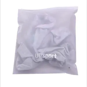 Logo personalizzato glassato materiale pe zip sacchetti a chiusura di plastica sacchetti per il confezionamento di abbigliamento