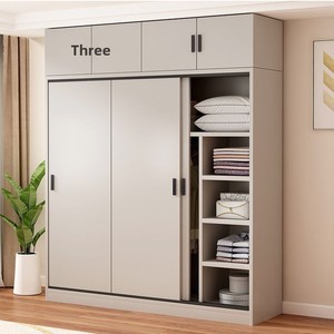 Dongma Full Solid Wood Modern Design <strong>Wardrobe</strong> with Sliding Doors for Bedroom Furniture <strong>Large</strong> Capacity Storage - Product Image 2