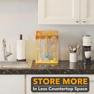 Support de rangement pour gobelets en bois pour biberons et sucettes, support de drainage pour gobelets et tasses à eau, porte-gobelet inversé - Product Image 2