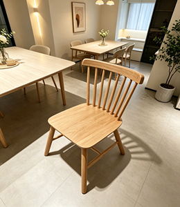 Modern Scandinavian Wooden Spindle <b>Back</b> <b>Chair</b> For Living Room And Dining Area With Solid Wood Legs And Ergonomic Design - Product Image 4