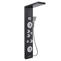 Panneau de douche mural en acier inoxydable avec robinets thermostatiques, jet de massage unique et panneau de douche LED de luxe