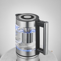 Bouilloire Électrique Portable Sans Fil en Verre Borosilicate Haute Qualité avec Protection Anti-Ébullition à Sec, Contrôle de Température, Utilisation Domestique, Ébullition Rapide