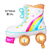 Chaussures à roulettes, ballons de Skate, Radio, patins à roulettes, ballons en aluminium, thème de musique, décoration de fête d'anniversaire, vente en gros