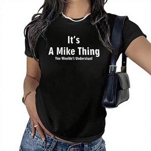 Women's Leisure T-Shirt for Spring/Summer <b>One</b>-Color Standard Printed <b>Top</b> Made in China - Product Image 1