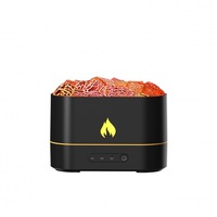 Nouveau feu bureau humidificateur en forme de carré petit intérieur charbon de bois flamme volcan aromathérapie Machine bureau à domicile diffuseur burn-Out