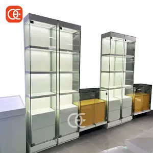 Rauchladenregale Schrank Apotheke Innendesign Einzelhandel Display Glas-Led-Displayladen für Shisha-Shop