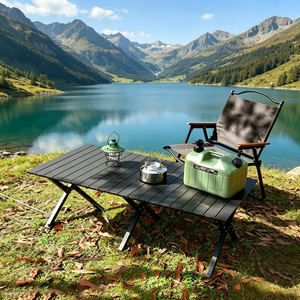 <span class=keywords><strong>Mesa</strong></span> de Comedor Portátil de Hierro para Acampar, Muebles de Exterior Ligeros, Plegables, Impermeables, Apilables y Resistentes a la Intemperie - Product Image 1