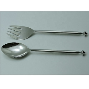 Cuillère à salade en acier inoxydable martelée, service de couverts, cuillère à salade de fruits et légumes en acier, Spinner gadgets de cuisine - Product Image 6