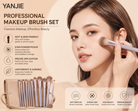Ensemble professionnel de 12 pinceaux de maquillage crème couleur café, pour fond de teint, fard à paupières, lèvres, incluant des pinceaux angulaires et effilés, outils de beauté portables