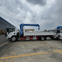 Grue montée sur camion de fabrication chinoise, 4 tonnes, flèche télescopique, mobile, hydraulique, avec châssis Isuzu