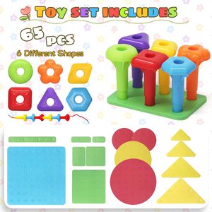 CPS Montessori học tập trẻ em PEG Hội Đồng Quản trị Đồ chơi thiết lập xây dựng Xếp Chồng Đồ chơi - Product Image 3