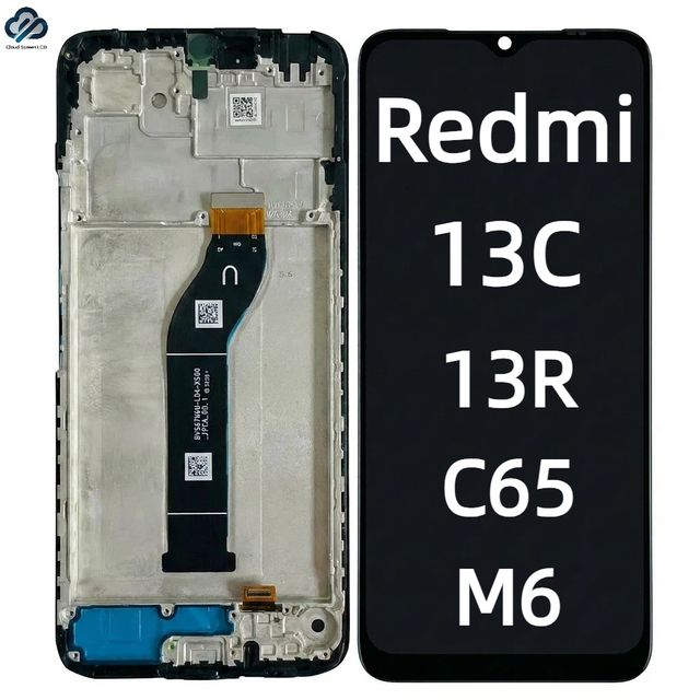Original Touch Mobile Phone Lcds Compatible for Redmi 13C 4g 5g/13R/C65/M6 With Frame Display Screen for Xiaomi Redmi
