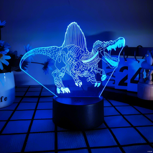 Changing 3D Acrylic Panel Children's Bedroom Table Lamps 3D <b>LED</b> Dinosaur Night <b>Light</b> 7 Color - Product Image 4