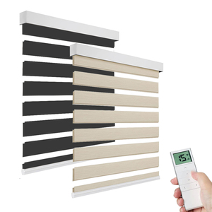 Persianas Combinadas de Lujo Coreanas de Día y Noche a <span class=keywords><strong>Precio</strong></span> de Fábrica, Persianas Opacas Eléctricas Motorizadas Tipo Zebra para Ventanas, Tamaño Personalizado - Product Image 4