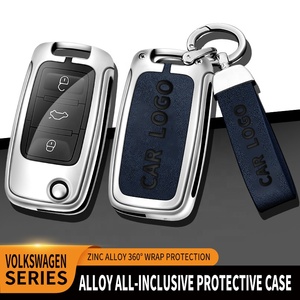 Funda de cuero con tapa para llave de coche, carcasa de aleación de Zinc para <span class=keywords><strong>VW</strong></span> Volkswagen Golf 7 MK7 Tiguan MK2 para Seat Ateca Leon FR Ibiza Skoda - Product Image 6