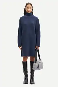 YT Mid-length Loose Knitted Pullover Women's Knitted Sweater Turtleneck Dress