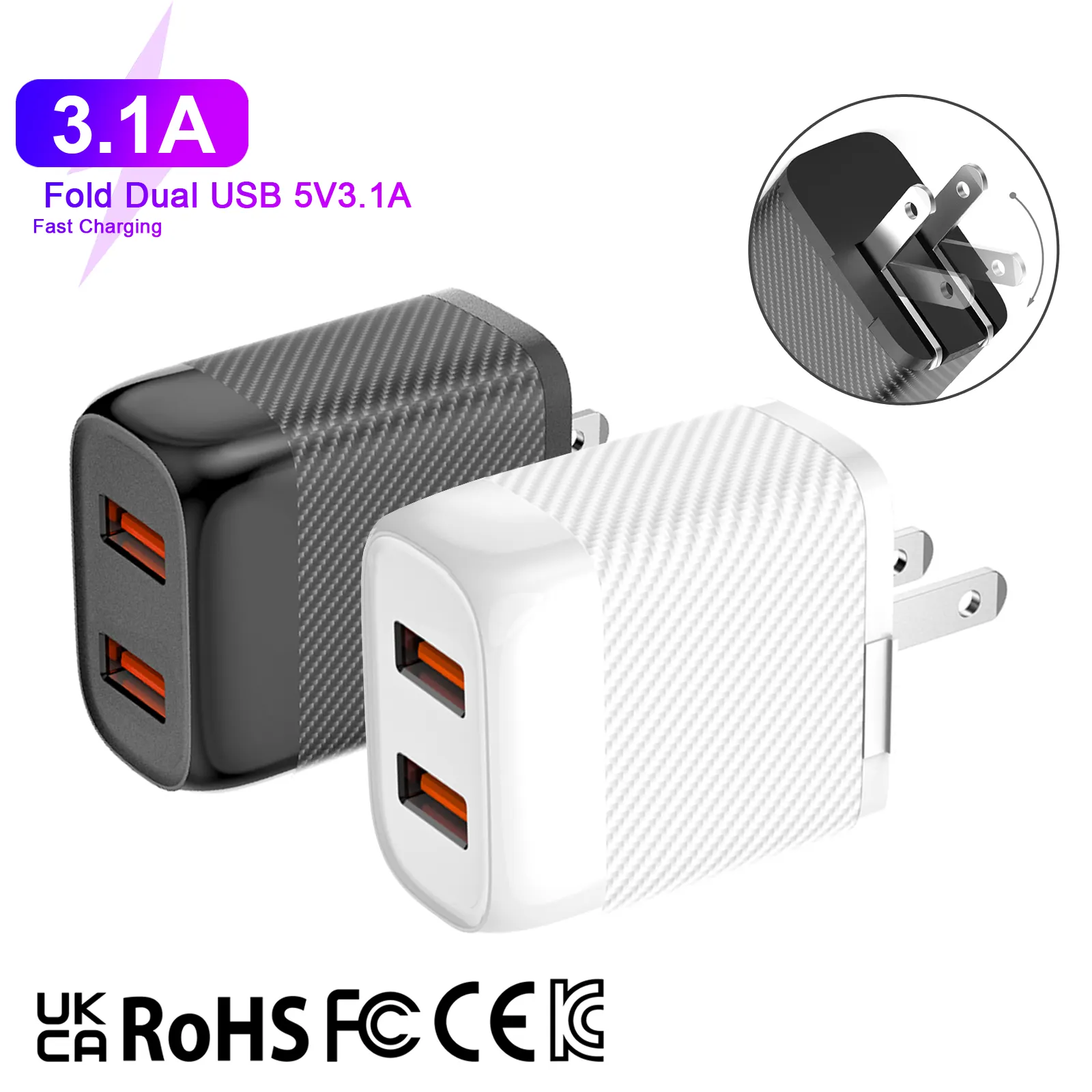 UK EU US Version USB Wall Charger For Samsung Galaxy S10 S9 S8 Edge Note 10 S22 Travel Adapter Charger Plug