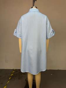 GX2938 moda 2025 abbigliamento donna autunno Boutique Street Wear <span class=keywords><strong>camicia</strong></span> a manica corta abiti <span class=keywords><strong>Midi</strong></span> elegante <span class=keywords><strong>abito</strong></span> spoglio causale - Product Image 5