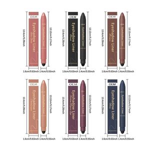 Crayon pour les yeux deux en un, imperméable, résistant à la sueur, résistant aux taches, application lisse, maquillage pour les yeux à haute teneur en pigments, longue durée - Product Image 2