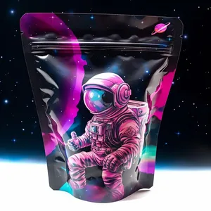 Ba lô tùy chỉnh 3.5g 14g 28g lá nhôm đứng lên Túi Ziplock đứng lên túi mùi bằng chứng thức ăn vật nuôi bao bì túi Mylar - Product Image 1