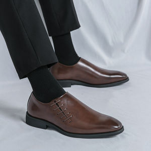 Mocassins élégants britanniques pour homme, chaussures en cuir noires et marron pour mariage, à lacets, pour le bureau et les occasions formelles, automne-hiver - Product Image 5