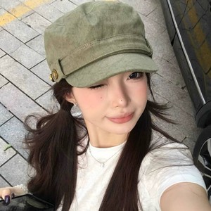 American Retro <b>Flat</b> Top Beret For Women Black Canvas Breathable Foldable Spring Autumn Fashion <b>Hat</b> - Product Image 3