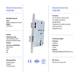 Khóa cửa chốt an toàn bằng thép không gỉ tiêu chuẩn EN, thân khóa cửa âm 40/45/50/60/70/80/100mm, khóa kép, chốt an toàn - Product Image 5