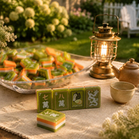 Juego de Mesa de Mahjong de Arte Minimalista Moderno y Lujoso, de Alta Estética, Portátil y Ecológico, en Naranja y Verde