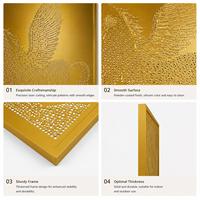 Mur d'art en aluminium doré moderne, design Pégase avec trous, pour centre commercial et hôtel