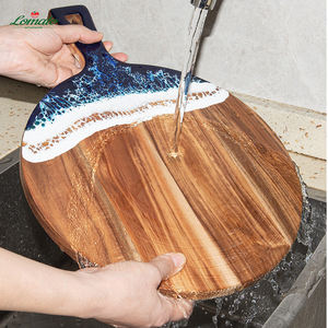 Planche à découper en résine Vente en gros Planche à fromage rectangulaire de luxe Ensemble de planches de service époxy en bois personnalisées - Product Image 2