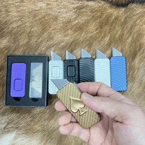 CNC 가공 경량 다용도 알루미늄 손잡이 OEM 박스 커터 휴대용 접이식 칼 (교체 가능한 SK5 블레이드 포함) - Product Image 1