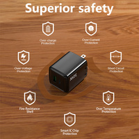 Chargeur pliable TKT OEM GaN 30W PD QC3.0/QC4.0 à charge rapide Type-C pour téléphone et tablette, adaptateur mural UE 5V/2.4A, mini chargeur