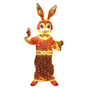 ชุดมาสคอตกระต่ายปีใหม่ การ์ตูนกระต่ายนำโชค ชุดเดินได้สำหรับผู้ใหญ่ ชุดกระต่ายปีใหม่ ชุดยูนิเซ็กซ์ พร้อมอุปกรณ์ประกอบ - Product Image 5