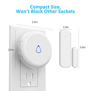 Kerui กริ่งประตูบ้านเซ็นเซอร์เตือนภัย, IPX4กริ่งประตูไร้สายกันน้ำสำหรับบ้าน - Product Image 5