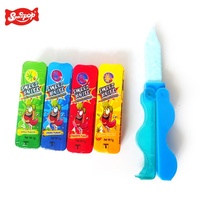 Funny Knife-Shaped Sugar-Free Tablet Candy Fruity Flavored Lollipop in Box Packaging