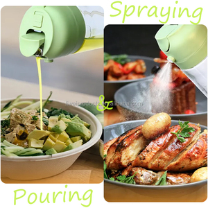 Bottiglia Spray <span class=keywords><strong>per</strong></span> <span class=keywords><strong>Olio</strong></span> in Vetro Riutilizzabile da 470ml, 2-in-1 Nebulizzatore e Dispenser <span class=keywords><strong>per</strong></span> <span class=keywords><strong>Olio</strong></span> d'Oliva <span class=keywords><strong>per</strong></span> <span class=keywords><strong>Friggitrice</strong></span> <span class=keywords><strong>ad</strong></span> <span class=keywords><strong>Aria</strong></span> e Cucina - Product Image 4