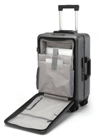 Valise trolley classique pour affaires avec compartiment frontal pour ordinateur portable, serrure TSA, roulettes pivotantes, bagage de voyage unisexe