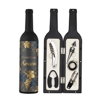 Ensemble de bar portable pour voyage, kit de barman pour voiture et maison, ensemble d'outils de bar, meilleur cadeau, ouvre-bouteille en forme de bouteille de vin, ensemble de 5 pièces, cadeau