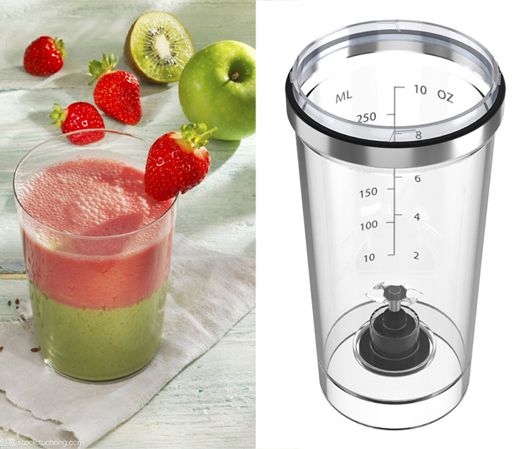amazon top seller 2021 250ml USB rechargeable battery blade mixing cup protein powder automatic electric shaker