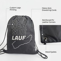 Sac à cordon en polyester 210D imperméable, logo personnalisé, léger, sac à dos de sport, sac de sport durable, sac à cordon promotionnel