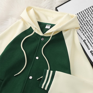 Sudadera con Capucha Estilo Béisbol, Bloques de Color, Corte Holgado, Poliéster, Ropa de Trabajo, Impresión de Logotipo Personalizado - Product Image 2