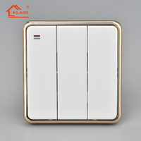 Plafonnier KLASS 1 Gang Dimmer Blanc Or 13A Prise Simple Double Commutée avec Lampe Interrupteur Mural Prise Électrique 220V